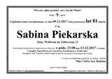 Piekarska Sabina