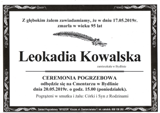 Kowalska Leokadia