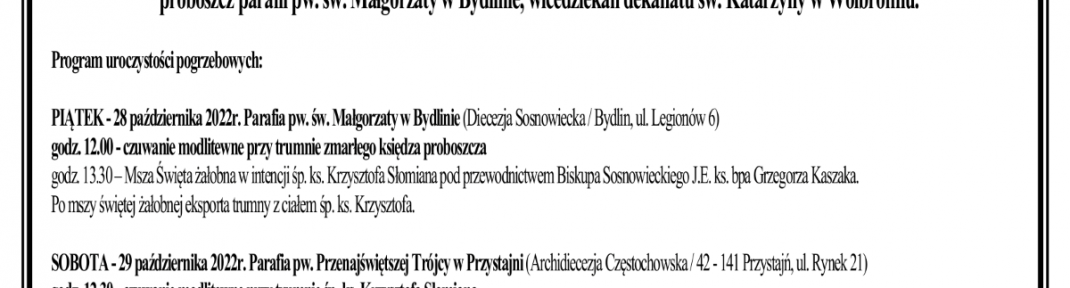 Informacje Pogrzebowe – Powiat Olkuski